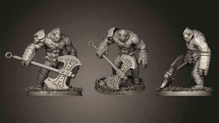 Figurines heroes, monsters and demons (Axe, STKM_1730) 3D models for cnc